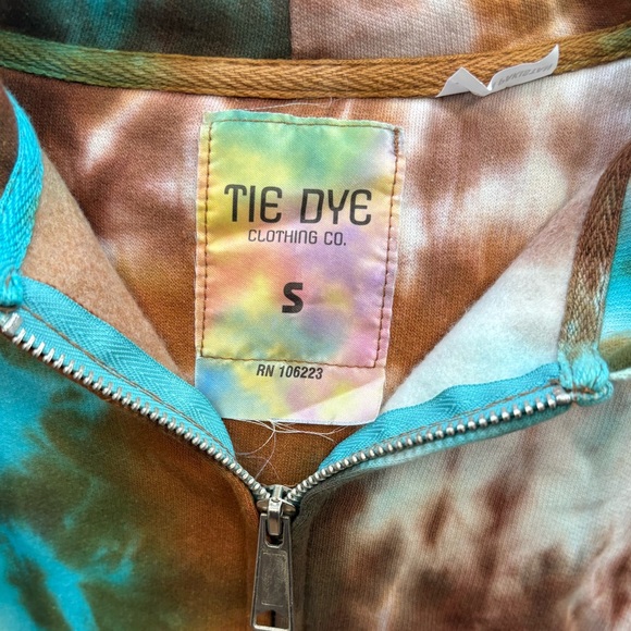 Tie Dye Clothing Company Women’s Zip Up Hoodie Blue/Brown Size Small - Picture 3 of 7